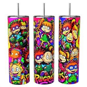 90s KIDS-RUGRATS 20oz STAINLESS STEEL SUBLIMATED TUMBLER